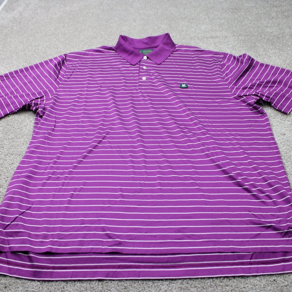 Brooks Brothers Polo Shirt Men 2XL XXL Purple St.Andrews Links Golf Short Sleeve - Picture 3 of 14